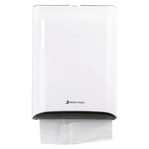 Hand Towel Interfold Dispenser 37.5cm x 27.5cm x 14cm White (D53W) - NZ Packaging