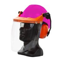 Hard Hat Clear Visor Combo Including Pink Pinlock Hard Hat, Ear Muffs, Browguard Attachment, And Clear Visor - NZ Packaging