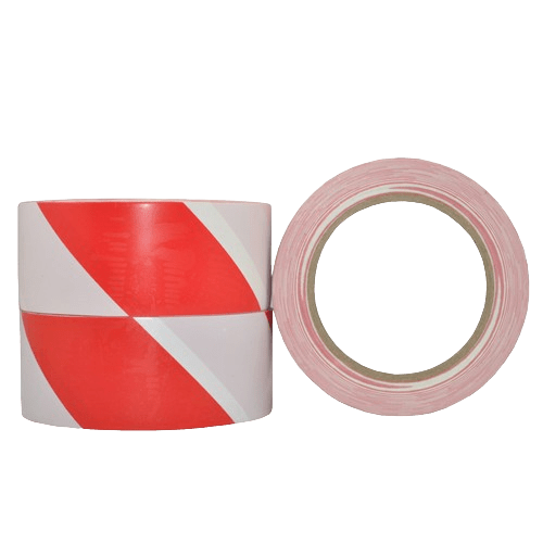 Hazard Floor Marking Tape Red/White, 48mm X 30m High Tack Pvc Rubber Adhesive - NZ Packaging