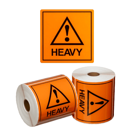 Heavy Label , Orange/Black, 99mm x 99mm (500) - NZ Packaging