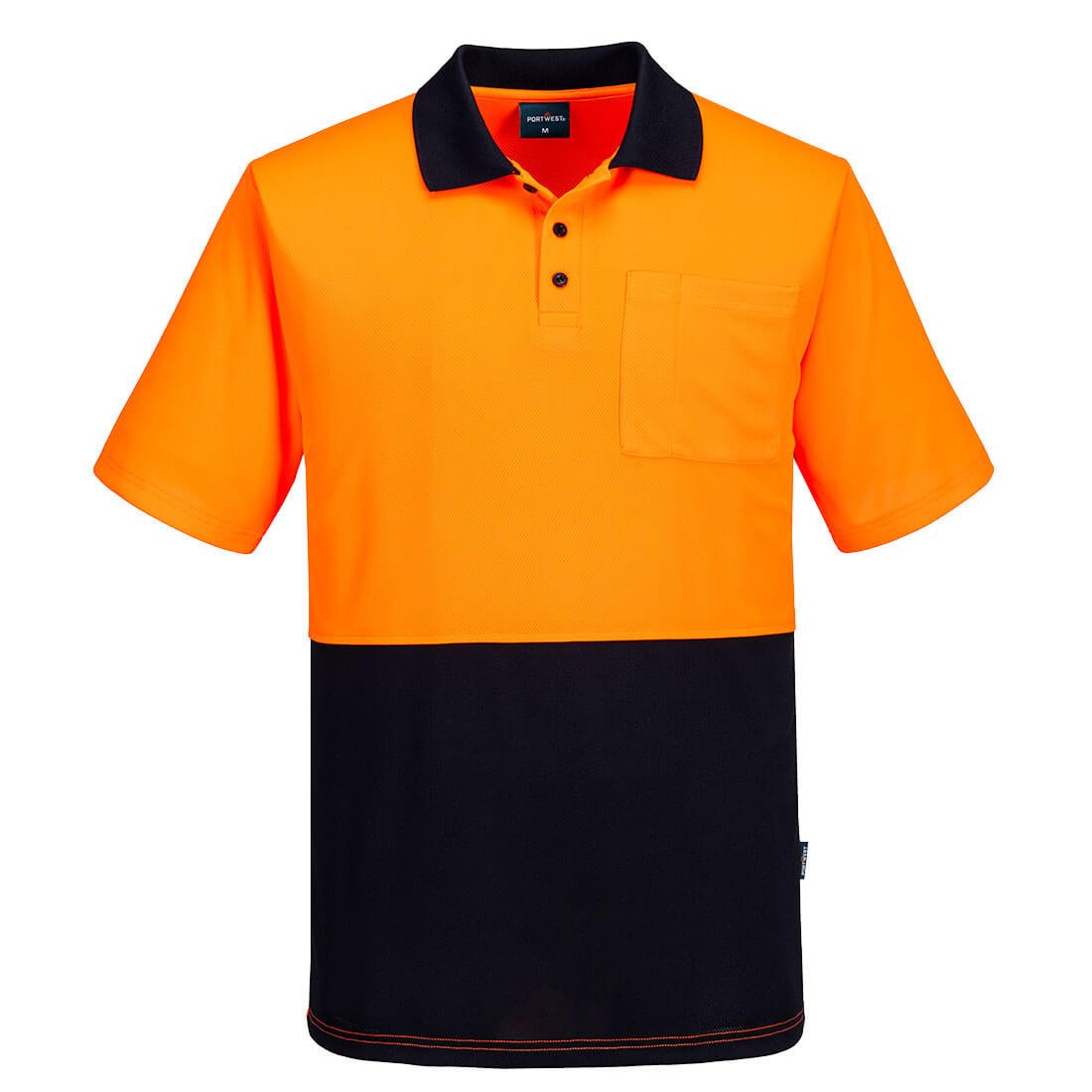 Hi Vis Class D Contrast Polo Shirt S/S, Orange/Navy - NZ Packaging