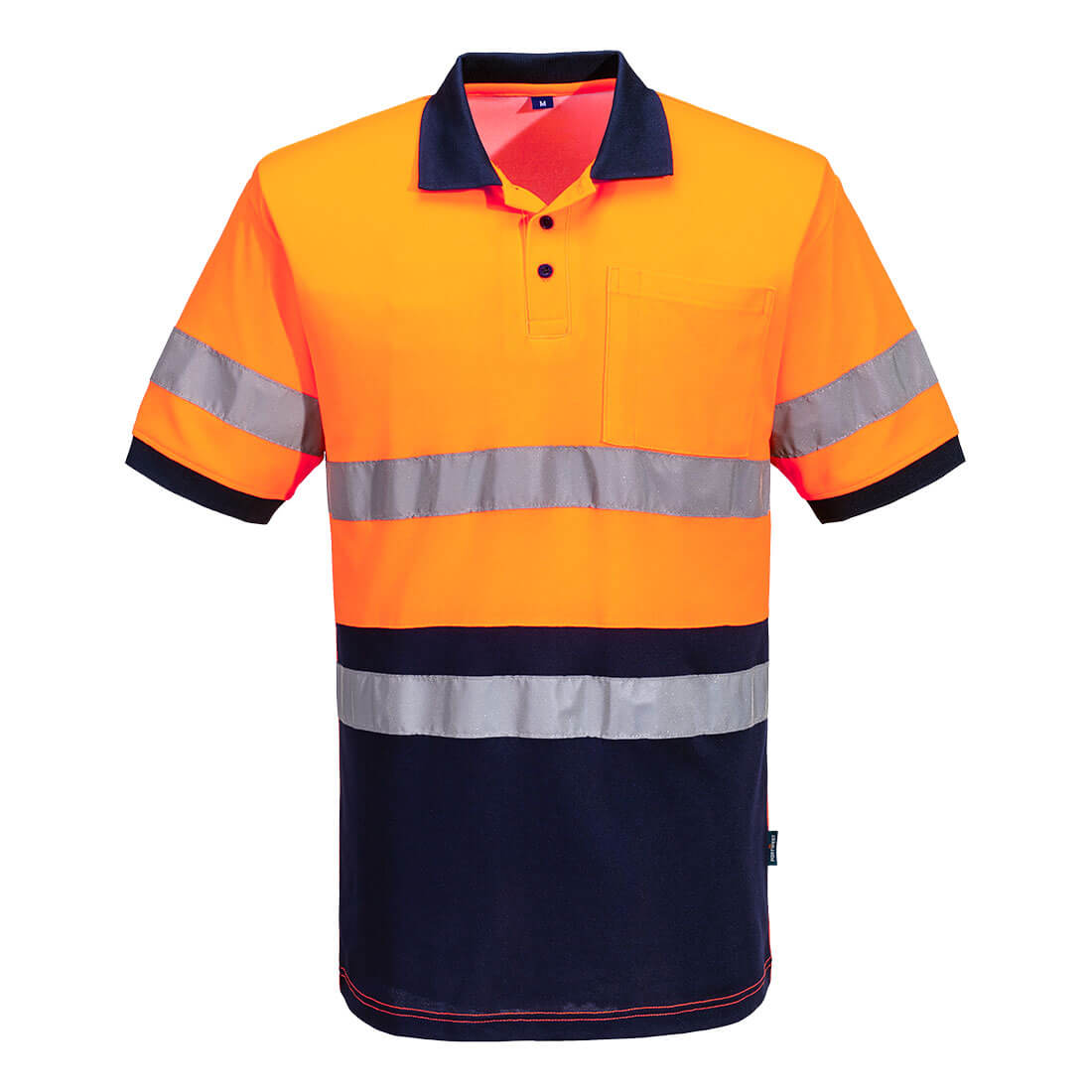 Hi-Vis Class D/N Contrast Polo shirt S/S, Orange/Navy - NZ Packaging