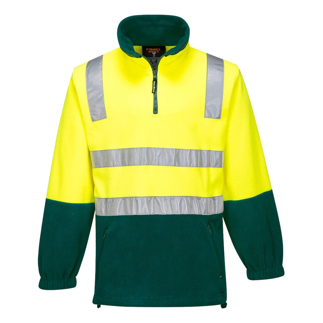 Hi-Vis Contrast 1/4 Zip Polar Fleece, Yellow/Green - NZ Packaging
