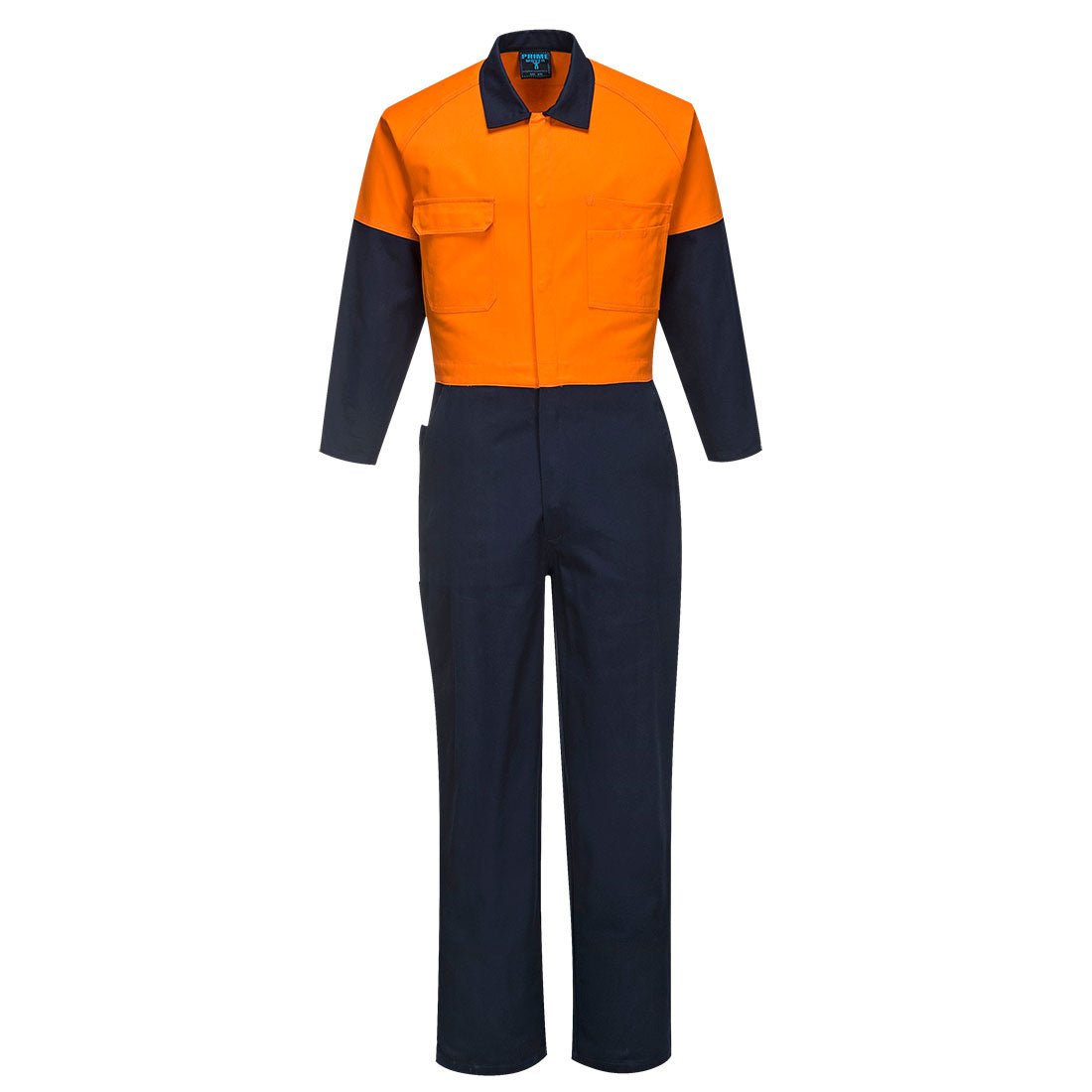 Hi-Vis Contrast Class D Coverall, Orange/Navy - NZ Packaging