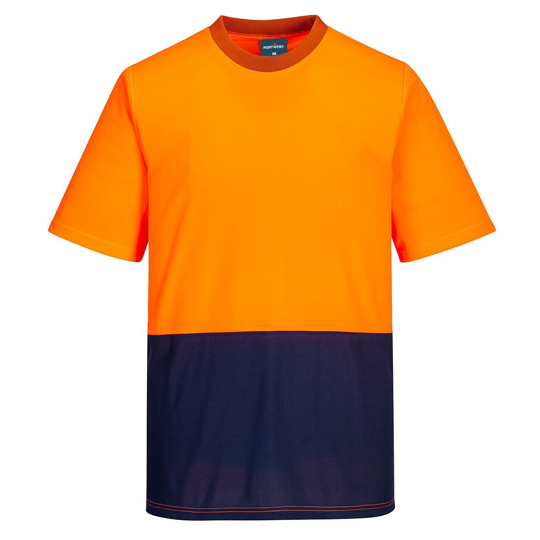 Hi-Vis Contrast Class D T-Shirt S/S, Orange/Navy - NZ Packaging