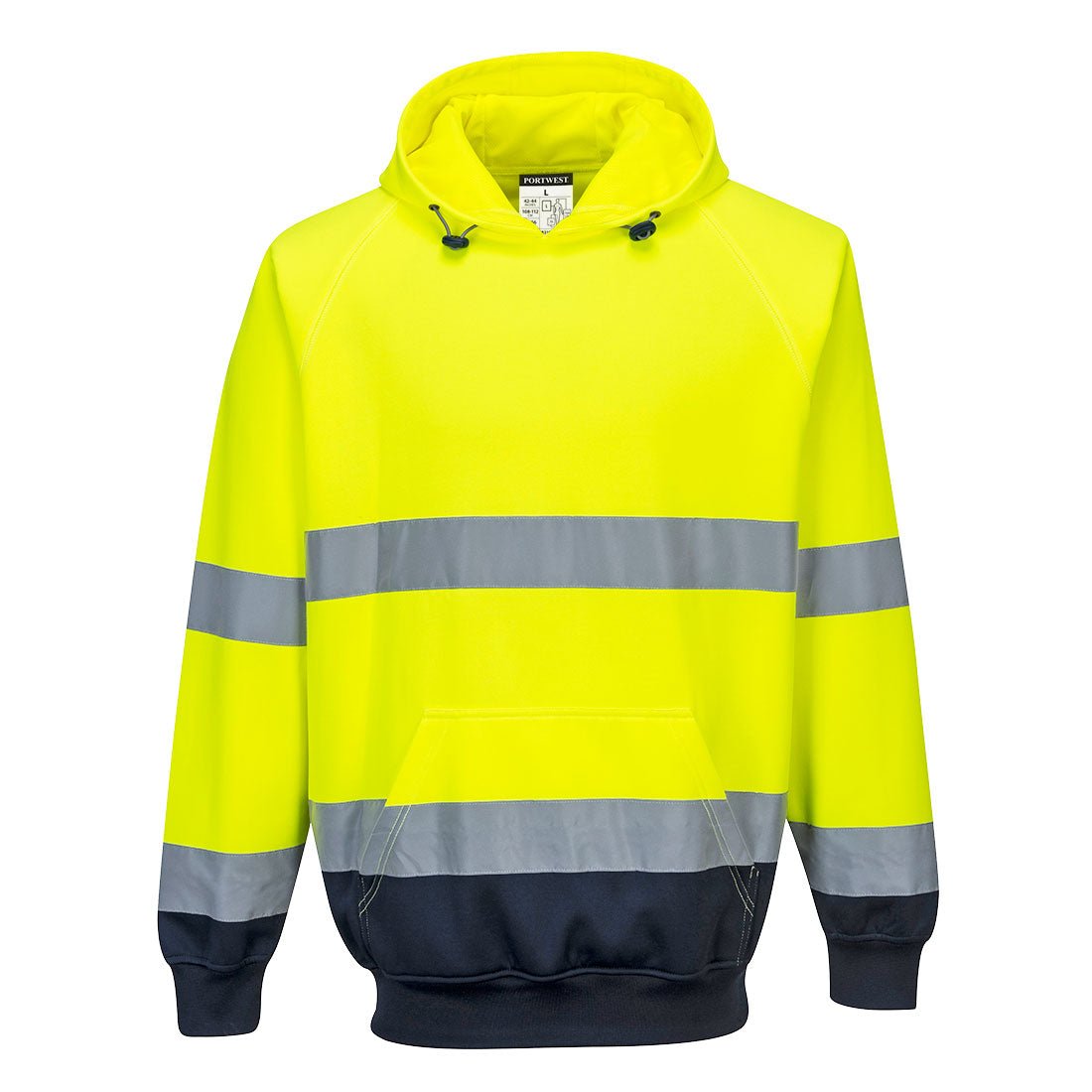 Hi-Vis Contrast Hoodie, Yellow/Navy - NZ Packaging