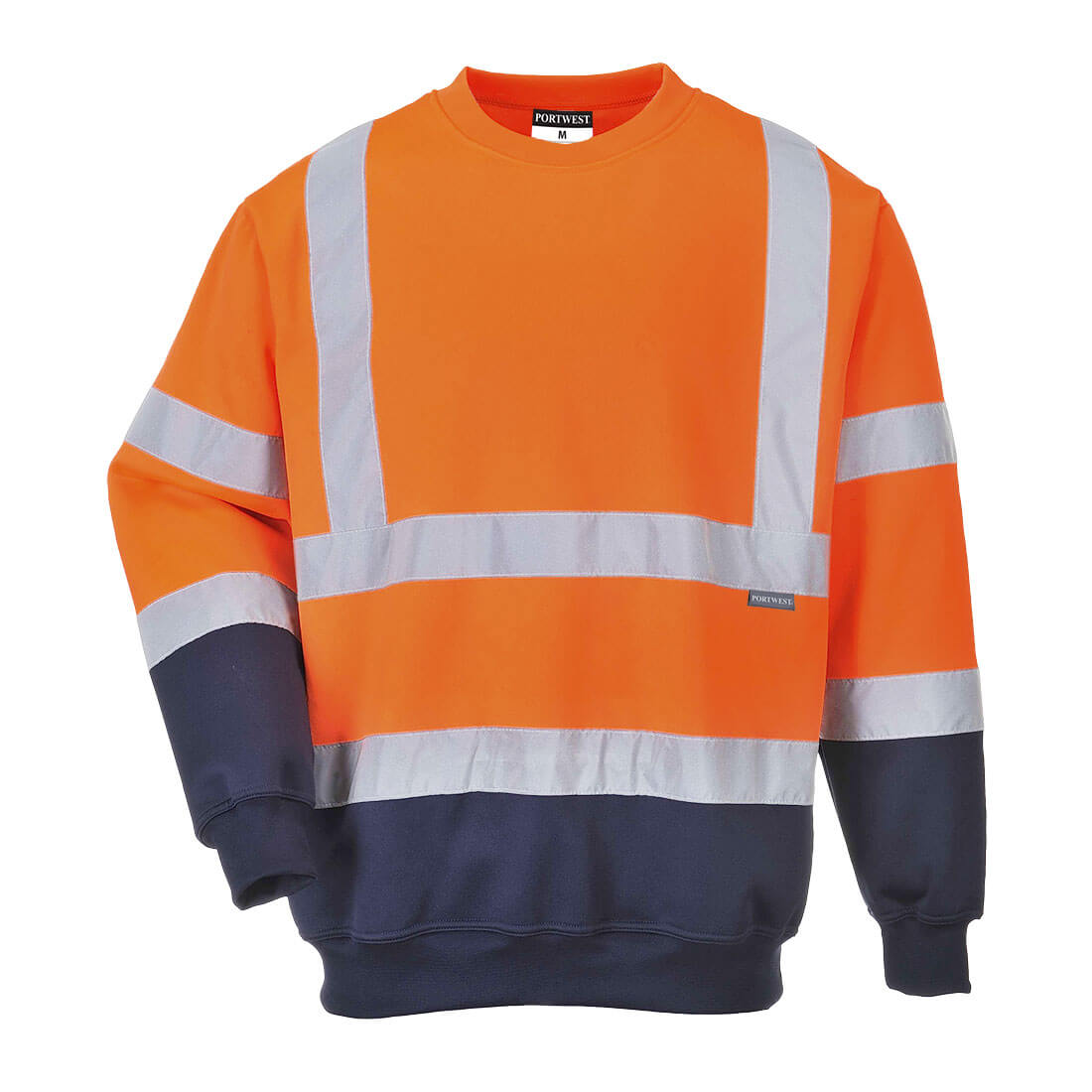 Hi-Vis Contrast Sweatshirt, Orange/Navy - NZ Packaging