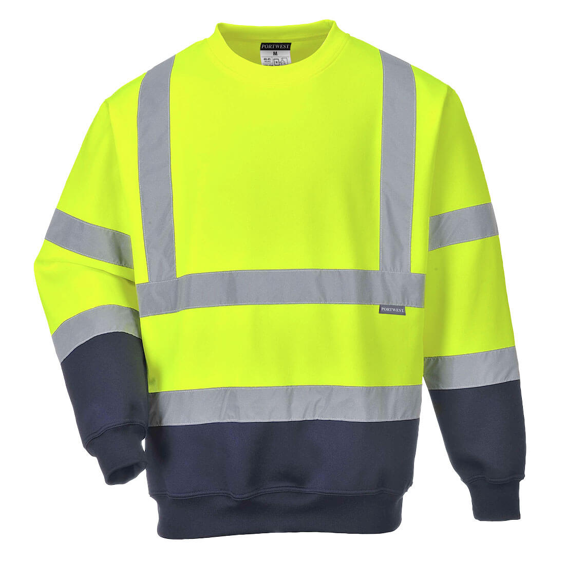 Hi-Vis Contrast Sweatshirt, Yellow/Navy - NZ Packaging