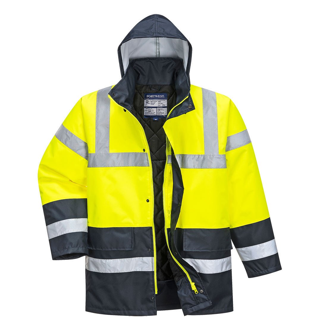 Hi-Vis Contrast Winter Traffic Jacket, Yellow - NZ Packaging