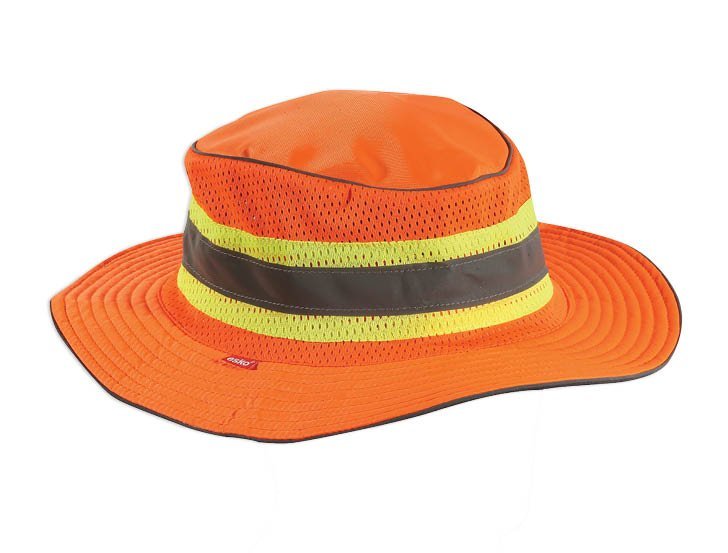 Hi-Vis Full Brim Safari Hat, Orange L-Xl - NZ Packaging