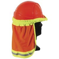 Hi-Vis Hard Hat Elastic Sun Shield, Orange - NZ Packaging