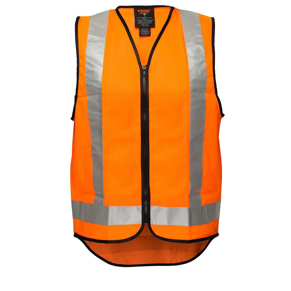 Hi-Vis X Back Zipped Vest, Orange - NZ Packaging