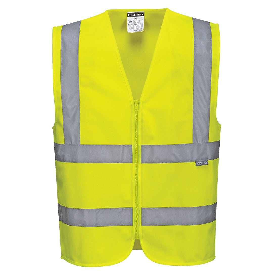Hi-Vis Zipped Band and Brace Vest, Yellow - NZ Packaging