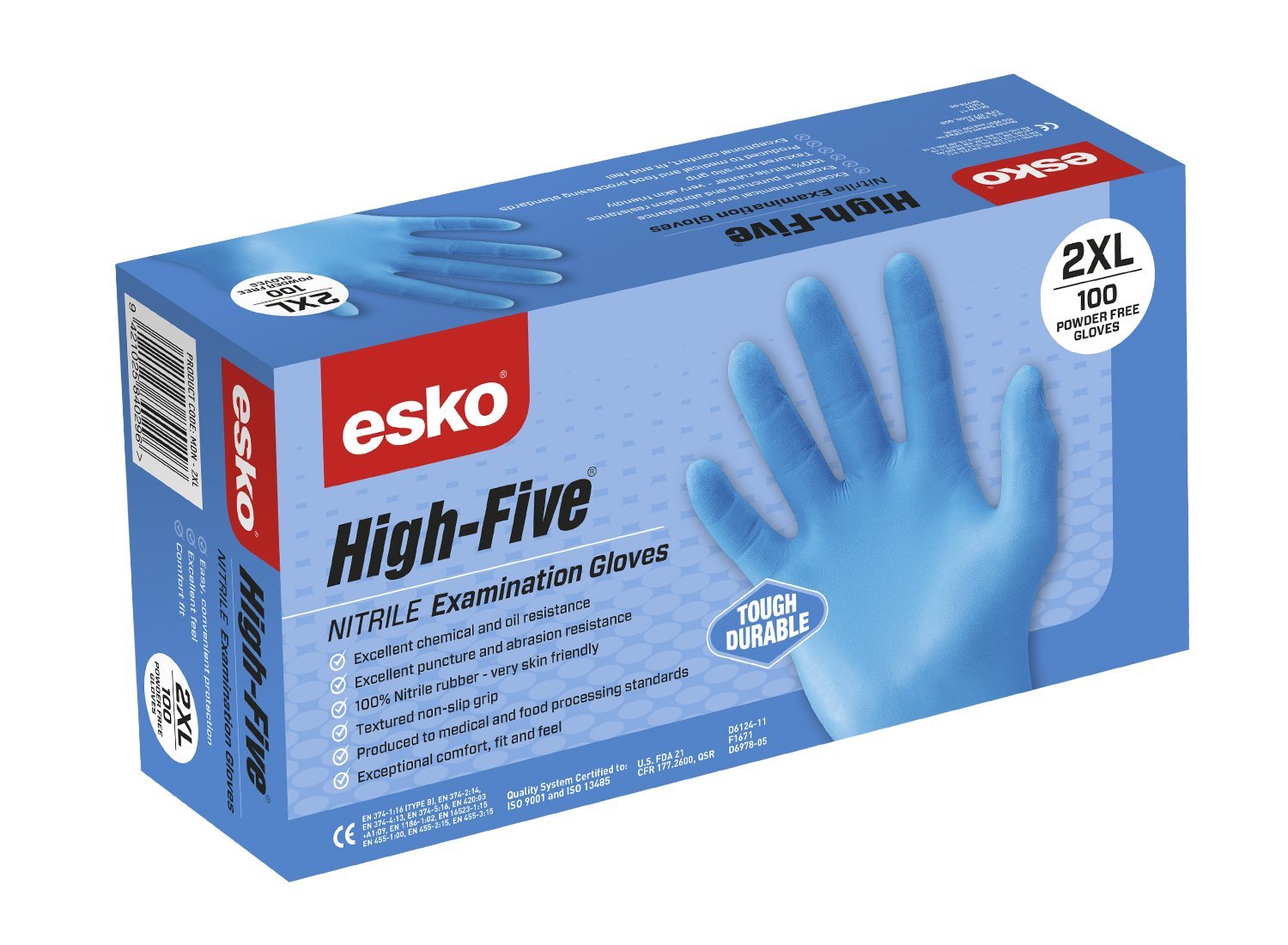High Five Blue Nitrile Disposable Gloves, Box 100 - NZ Packaging