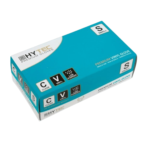 Hytec Clear Vinyl Gloves, Powder Free, Medium (100) - NZ Packaging