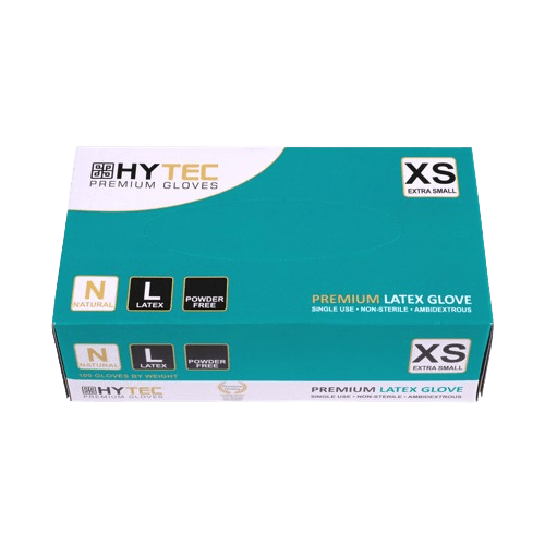 Hytec Natural Latex Gloves, Powder Free, X-Large (95) - NZ Packaging