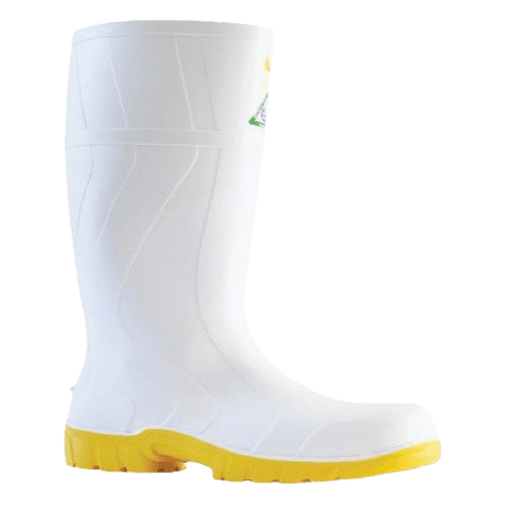 Industrial Gumboots, White/Yellow, Size 8 - NZ Packaging