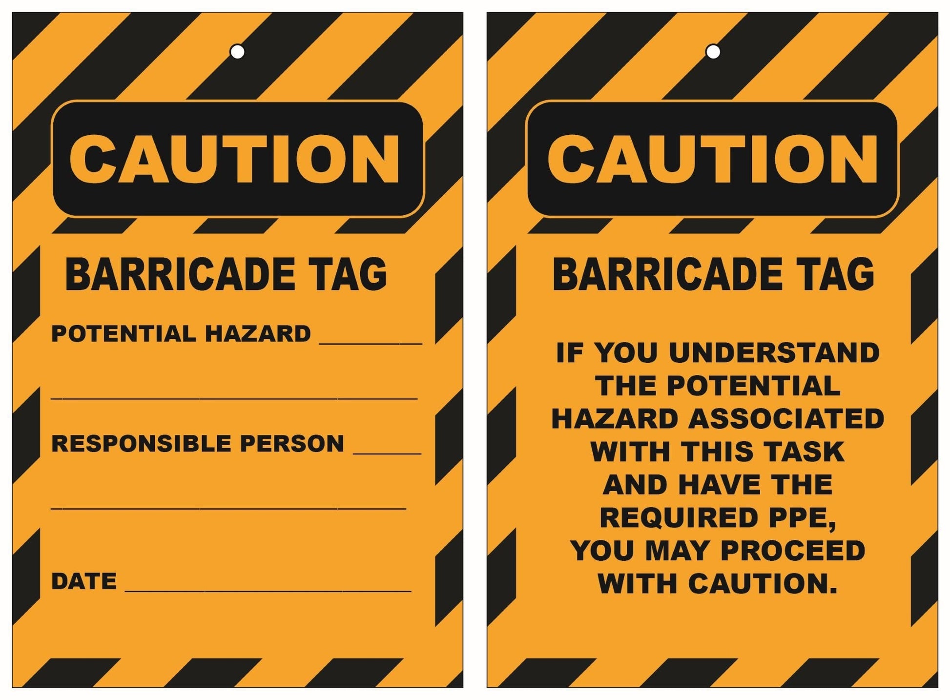 Isolock Lockout Tag - Caution Barricade Tag - Pk/25 Tags - NZ Packaging
