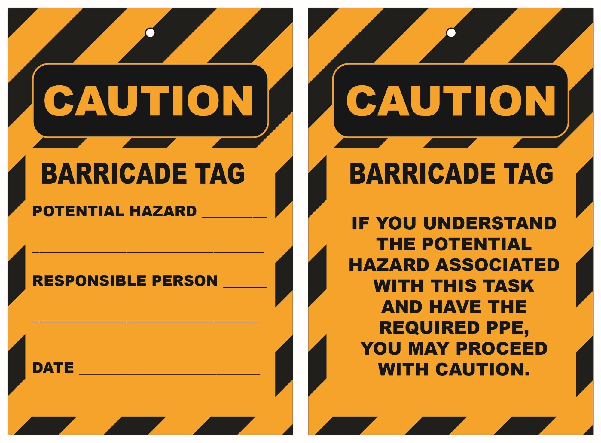 Isolock Lockout Tag - Caution Barricade Tag - Pk/25 Tags - NZ Packaging