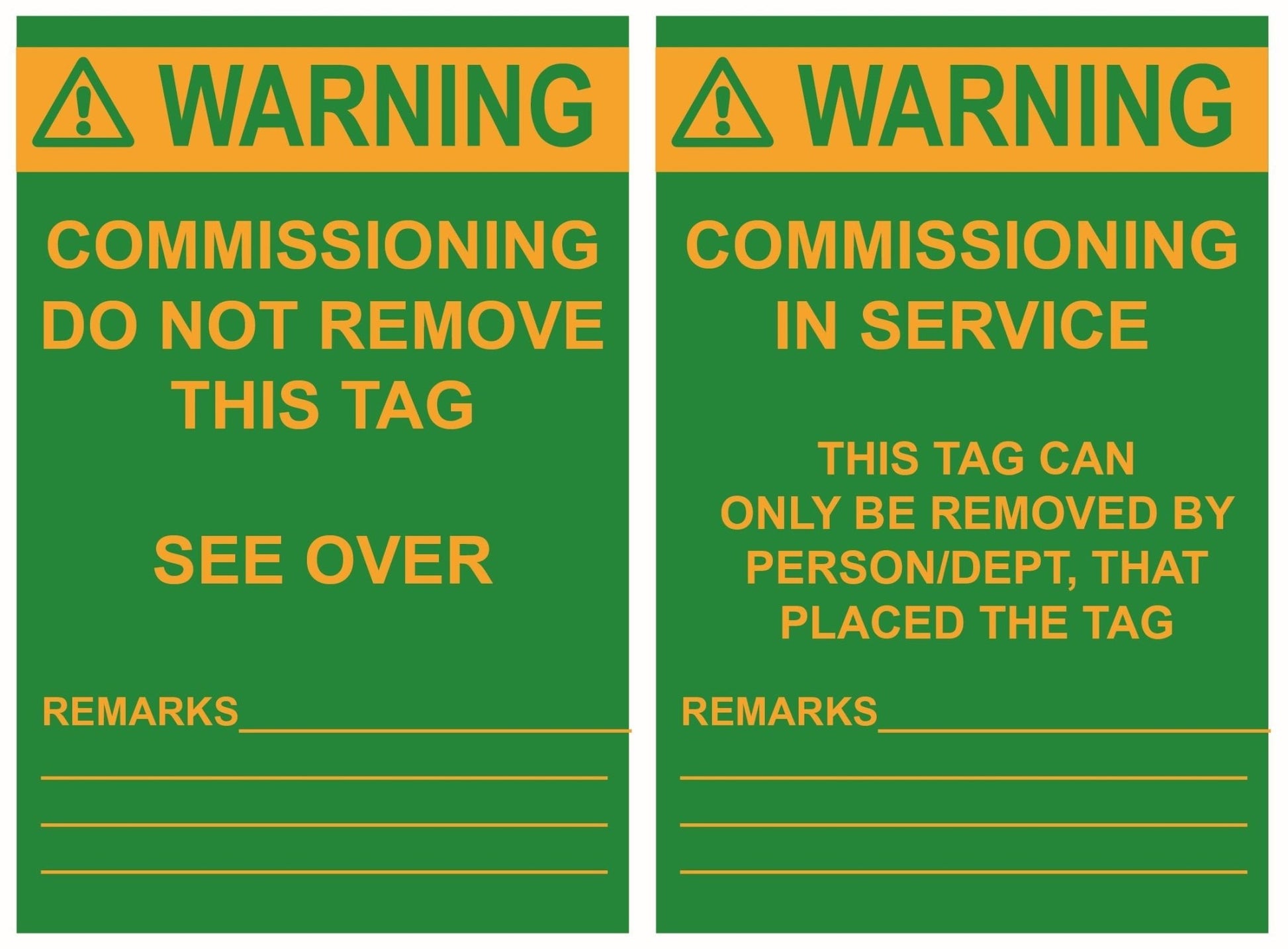 Isolock Lockout Tag - Commisioning In Service- Pk/25 Tags - NZ Packaging