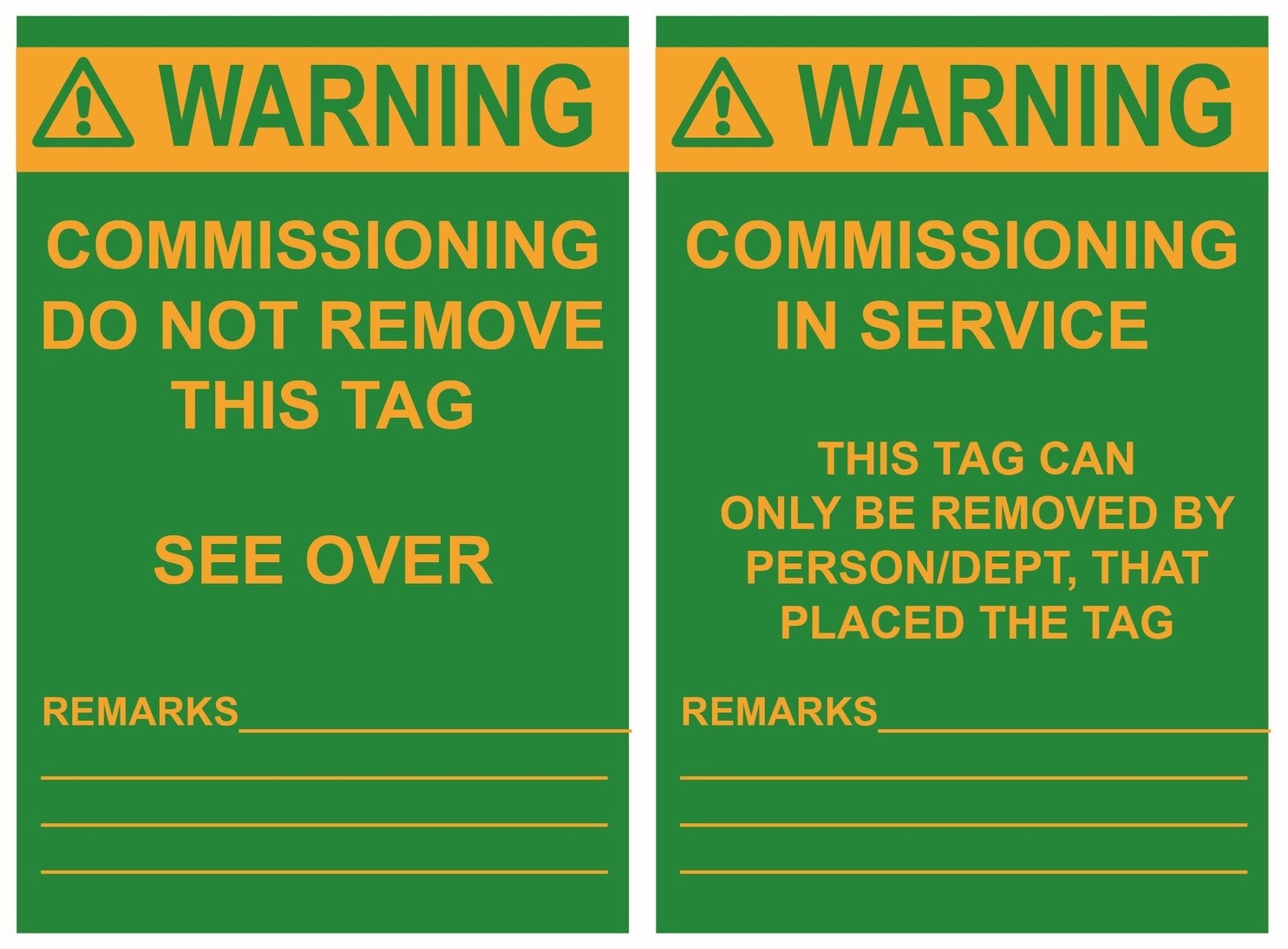 Isolock Lockout Tag - Commisioning In Service- Pk/25 Tags - NZ Packaging