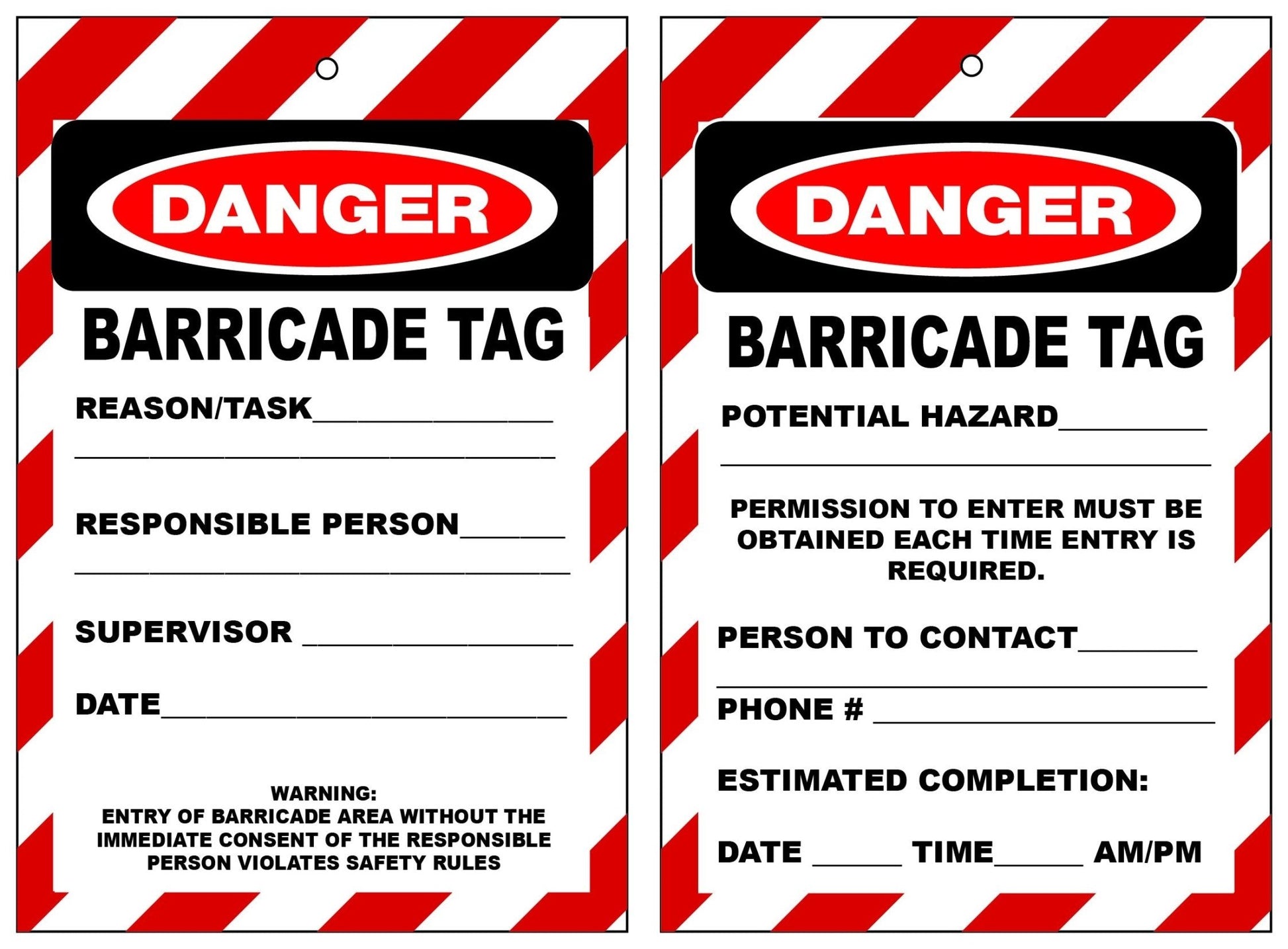 Isolock Lockout Tag - Danger Barricade Tag - Pk/25 Tags - NZ Packaging