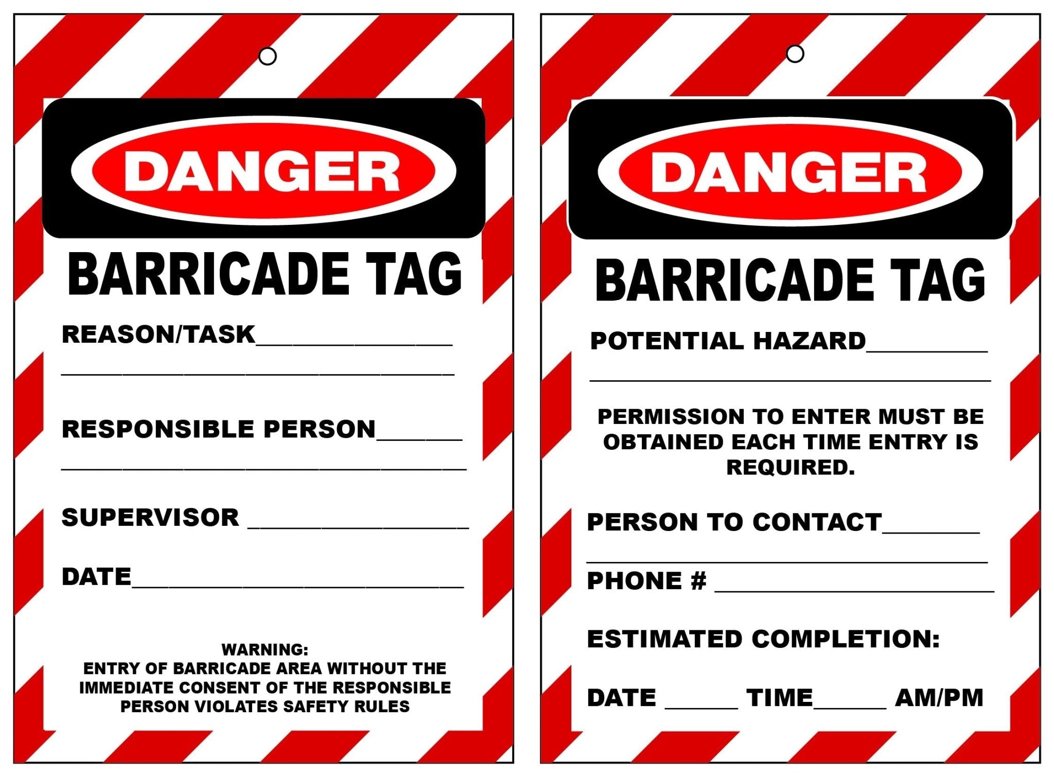 Isolock Lockout Tag - Danger Barricade Tag - Pk/25 Tags - NZ Packaging
