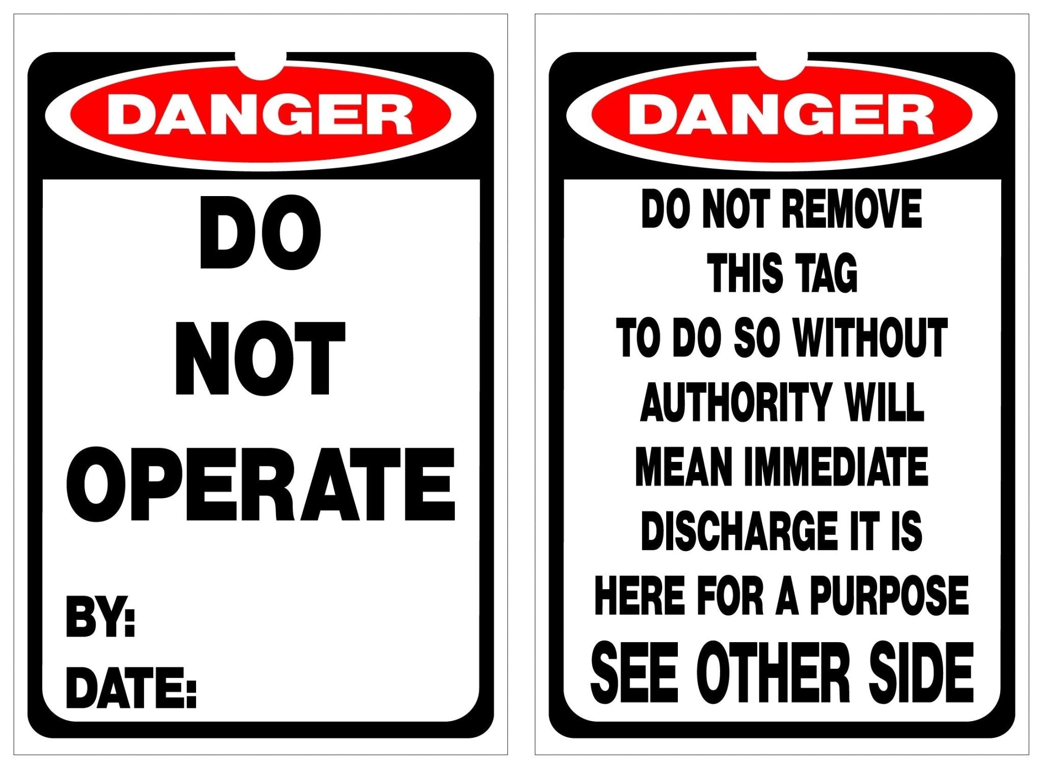 Isolock Lockout Tag - Danger Do Not Operate - Pk/25 Tags - NZ Packaging