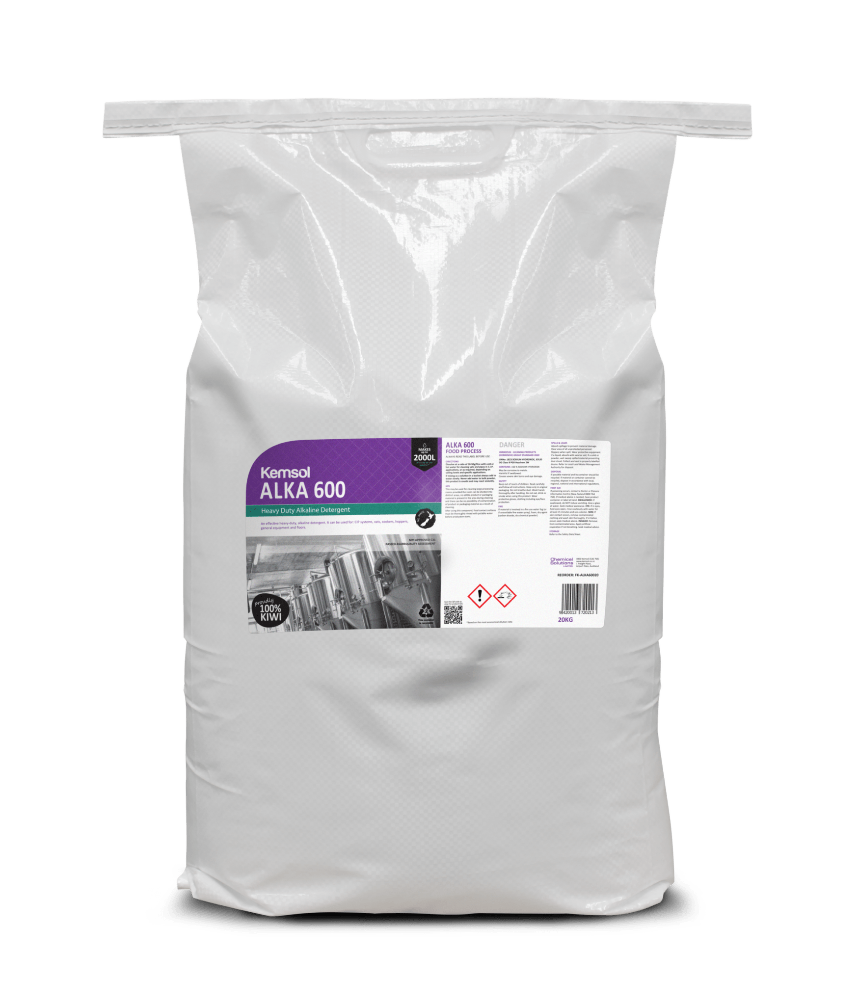 Kemsol Alka 600 Heavy-Duty Alkaline Detergent 20kg - NZ Packaging