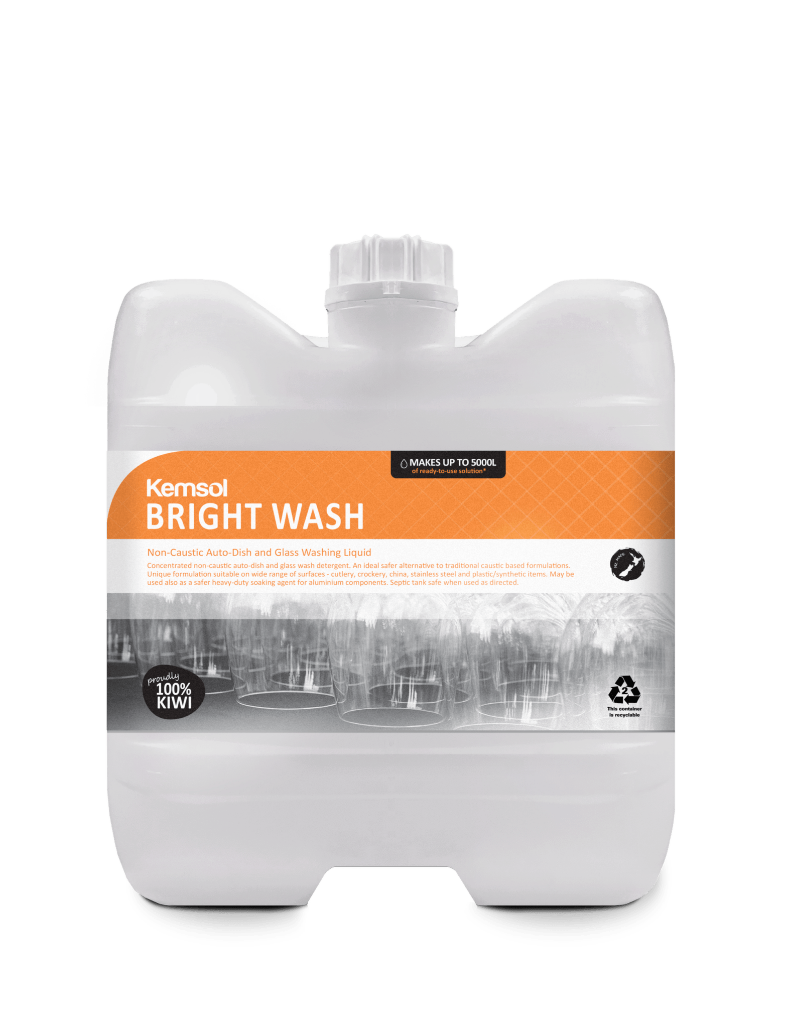 Kemsol Bright Wash Non-Caustic Auto-Dish and Glass Washing Liquid - NZ Packaging