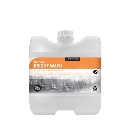 Kemsol Bright Wash Non Caustic Auto Dish And Glasswash Detergent New Size 10L - NZ Packaging