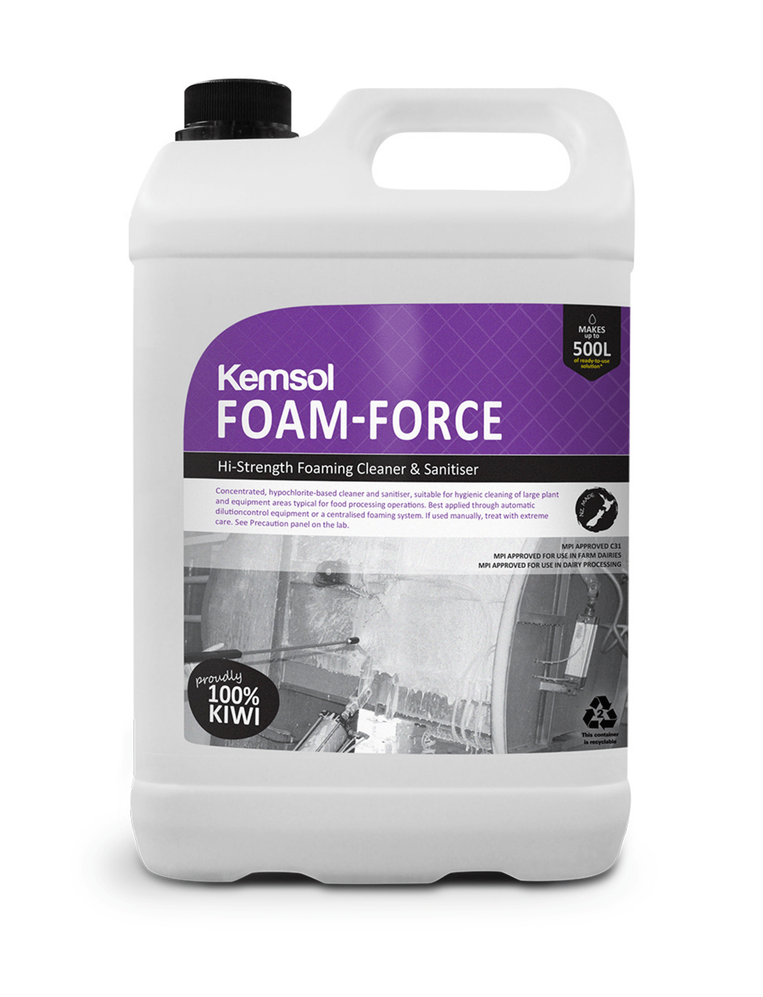 Kemsol Foam-Force Hi-Strength Foaming Cleaner & Sanitiser - NZ Packaging
