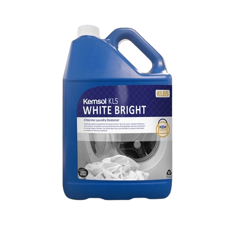 Kemsol KL5 White Bright Chlorine Laundry Destainer 5L - NZ Packaging