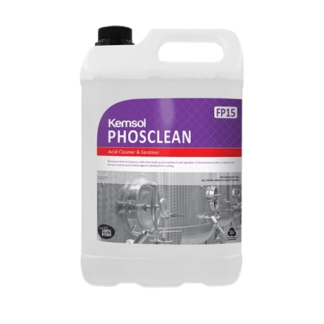 Kemsol Phosclean Acid Cleaner & Sanitiser 5L - NZ Packaging