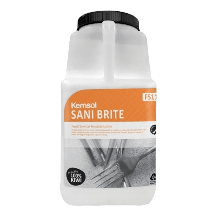 Kemsol Sani Brite Cutlery & Crockery Soak/Sanitiser Pot 1Kg - NZ Packaging