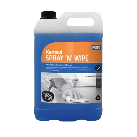 Kemsol Spray 'n' Wipe Antibacterial Surface Cleaner 5L - NZ Packaging