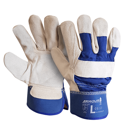 Large Leather Work Tough, Double Palm Glove - NZ Packaging