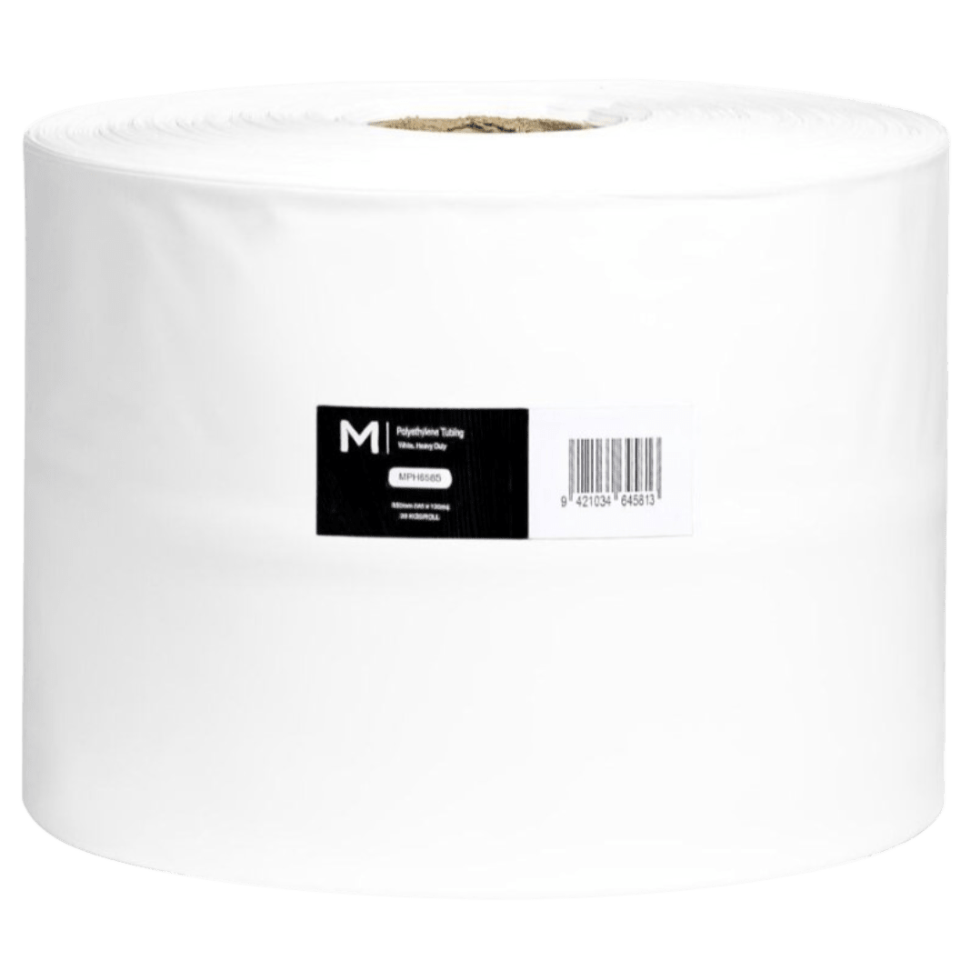 Lay Flat Poly Tubing, White, 250mm x 120mu - NZ Packaging