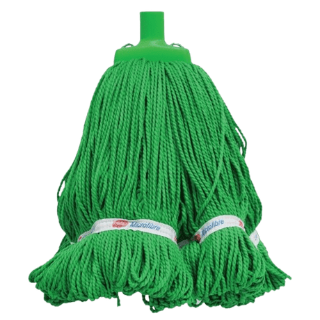 Looped Microfibre Mop Head - Green, 25mm x 400g / 330mm - NZ Packaging