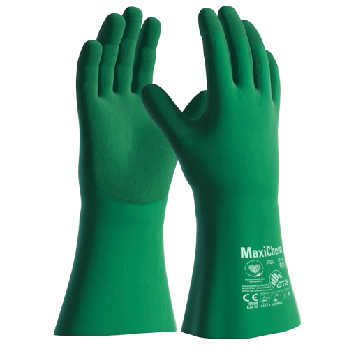 Maxichem Cut Gauntlet Gloves, 35cm, Green - NZ Packaging