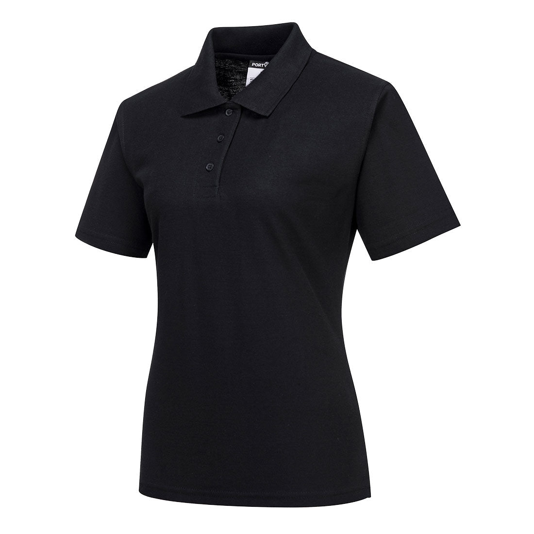 Naples Women's Polo Shirt S/S, Black - NZ Packaging