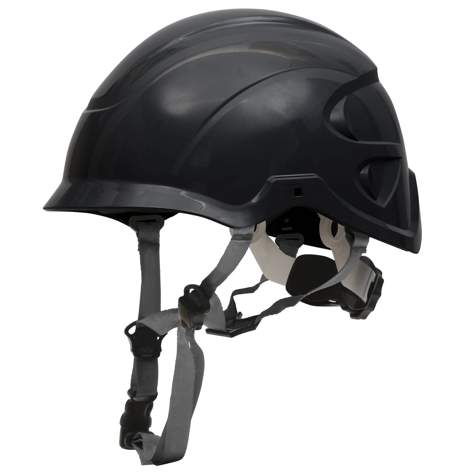 Nexus Heightmaster Black Ratchet Adj Vented Helmet + 4 Point Chin Strap + Impact Liner - NZ Packaging