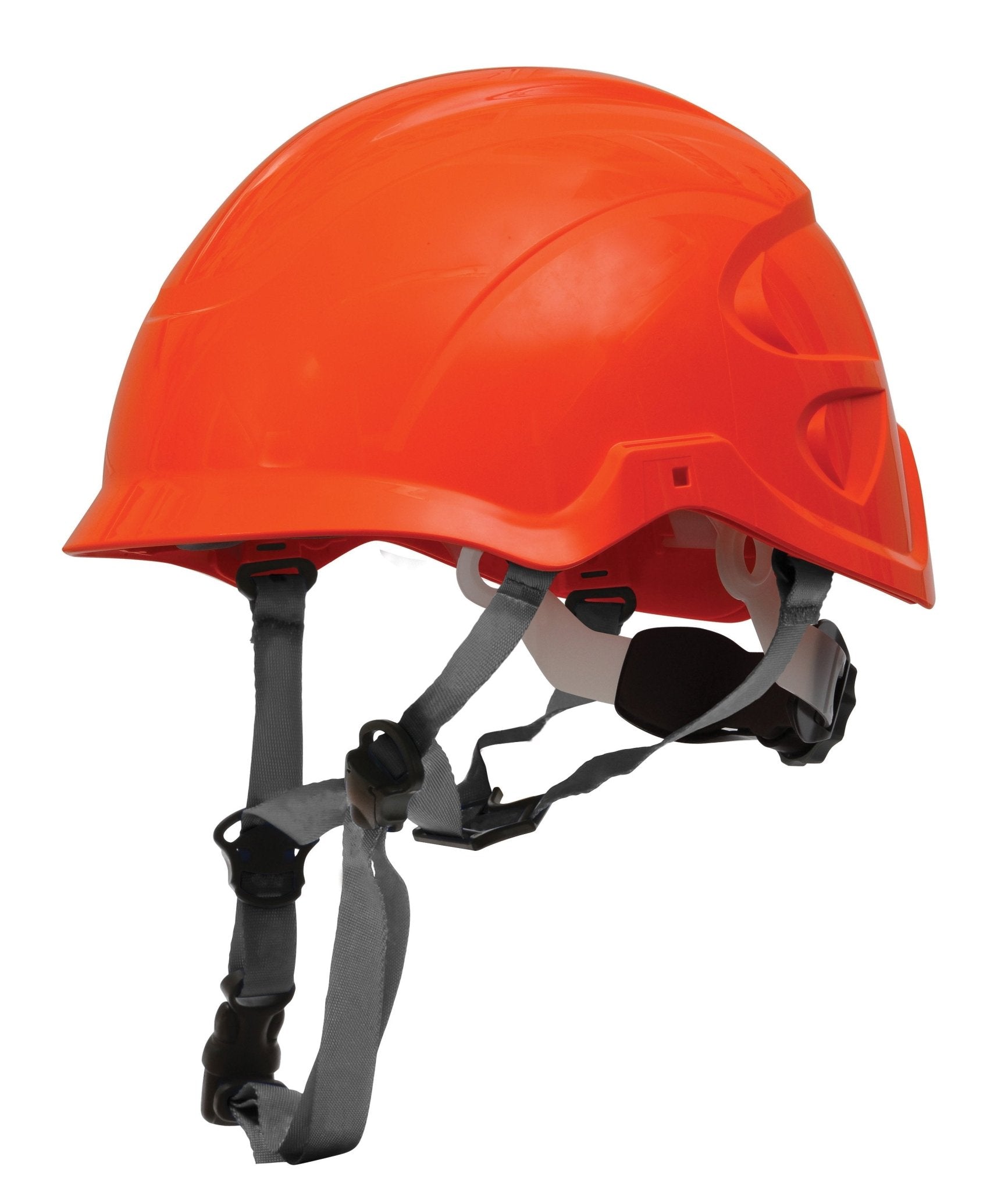 Nexus Heightmaster Hivis Orange Ratchet Adj Vented Helmet + 4 Point Chin Strap + Impact Liner - NZ Packaging