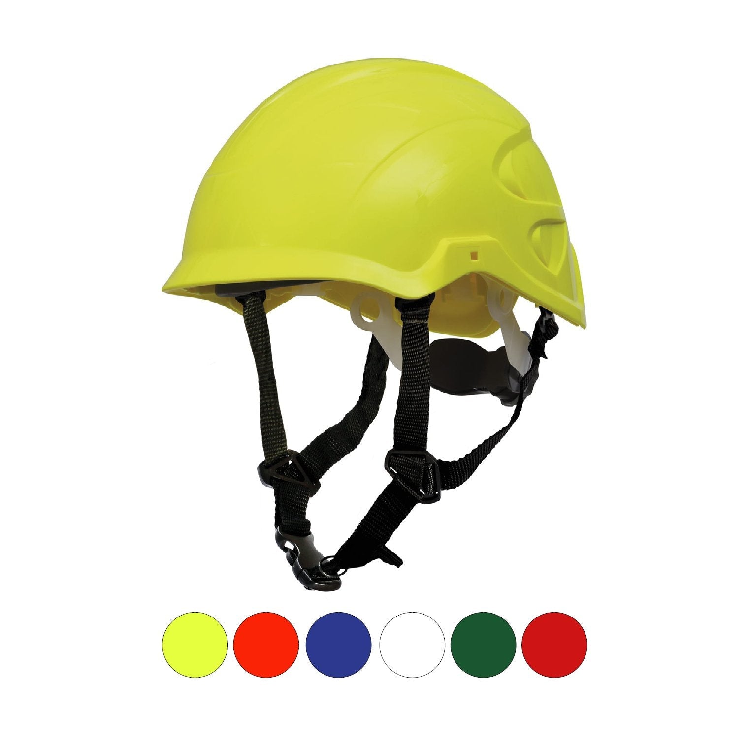 Nexus Secureplus Hivis Yellow Ratchet Adj Non-Vented Helmet + Secureplus Chinstrap - NZ Packaging