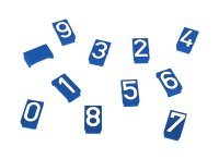 Numeral Inserts - Blue/White 25mm - '5' - NZ Packaging