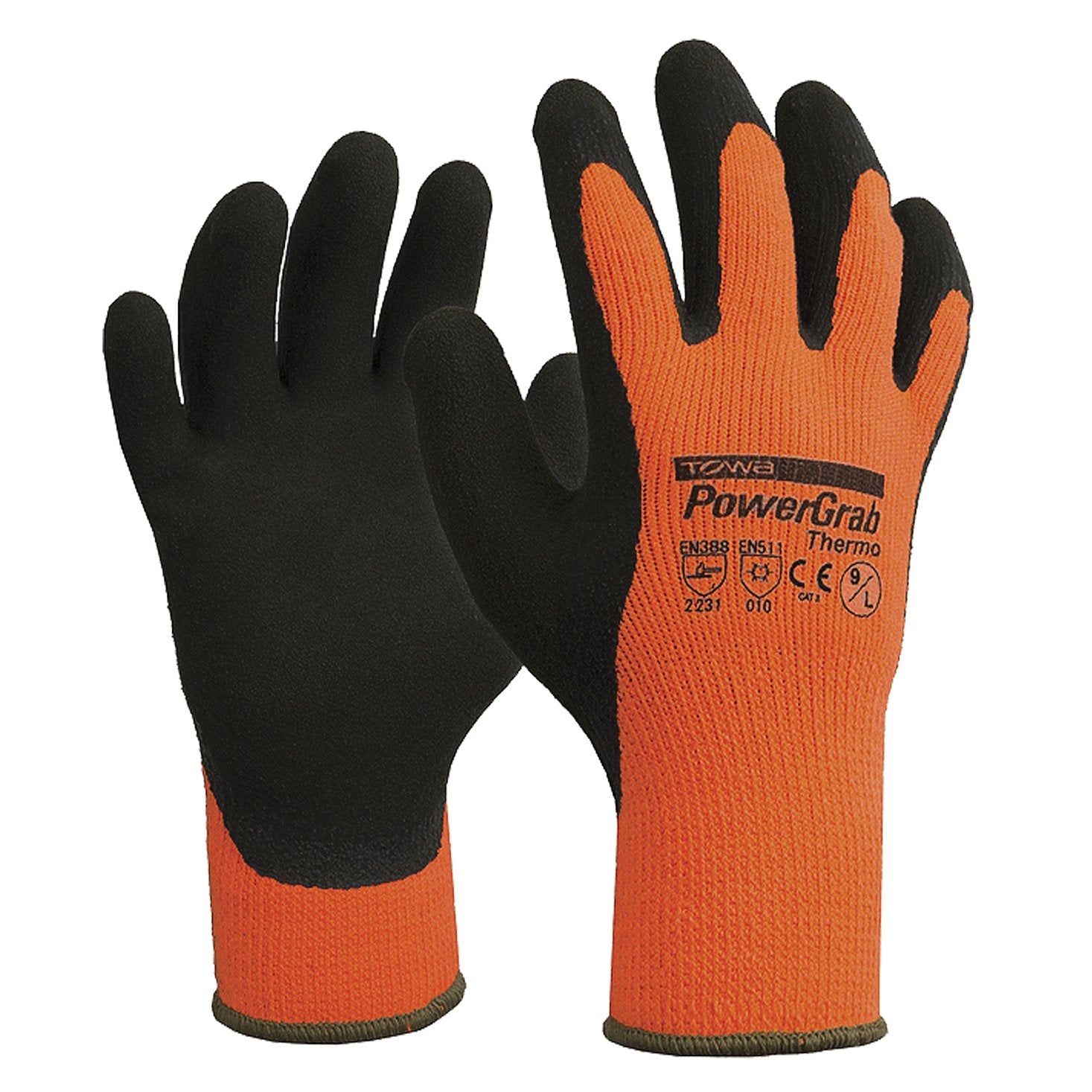 Orange Powergrab Thermo Glove, Thermal Lined With Microfinish Coating - NZ Packaging