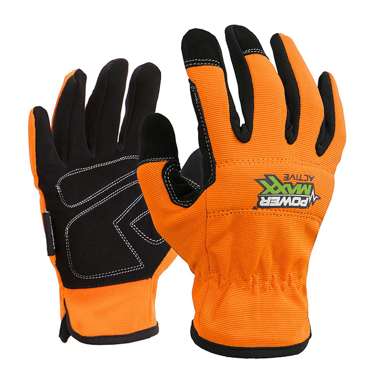 Orange Powermaxx Active Full Fingered Synthetic Work Glove - NZ Packaging