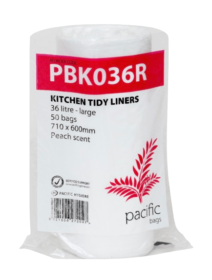 Pacific Kitchen Tidy Liner, White, 18L Roll (50) - NZ Packaging