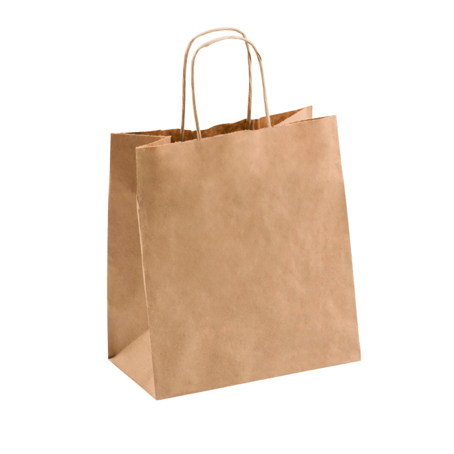 Paper Twist Paper Bag, 8 Brown, 215mm x 180mm x 85mm (250) - NZ Packaging