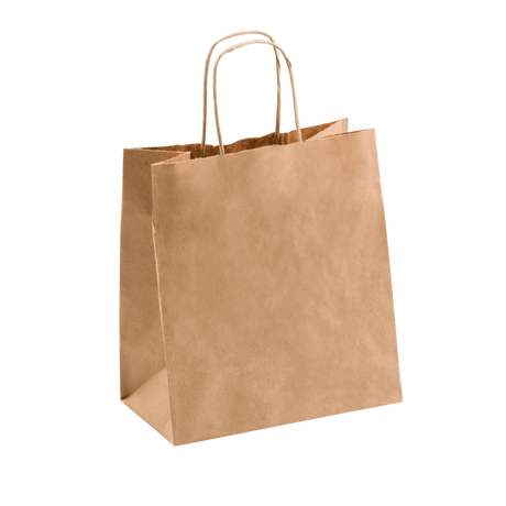 Paper Twist Paper Bag, Junior, Brown, 275mm x 205mm x 110mm (250) - NZ Packaging